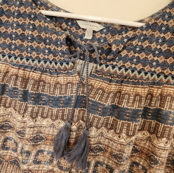 Lucky Brand Women's XL Sleeveless Blouse Bohemian Floral - Picture 3 of 6